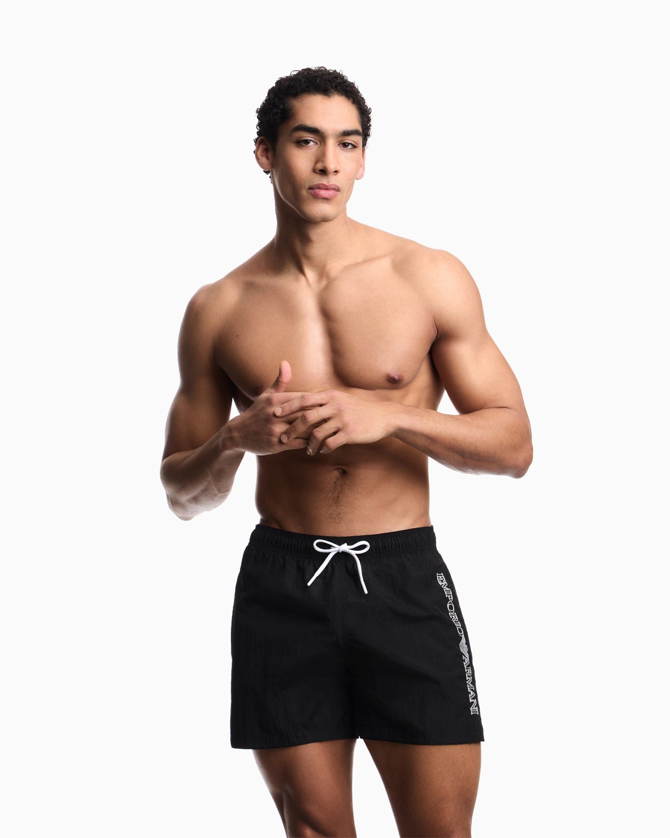 EMPORIO ARMANI - COSTUME SHORTS RICAMO LOGO IMPUNTURATO 2701