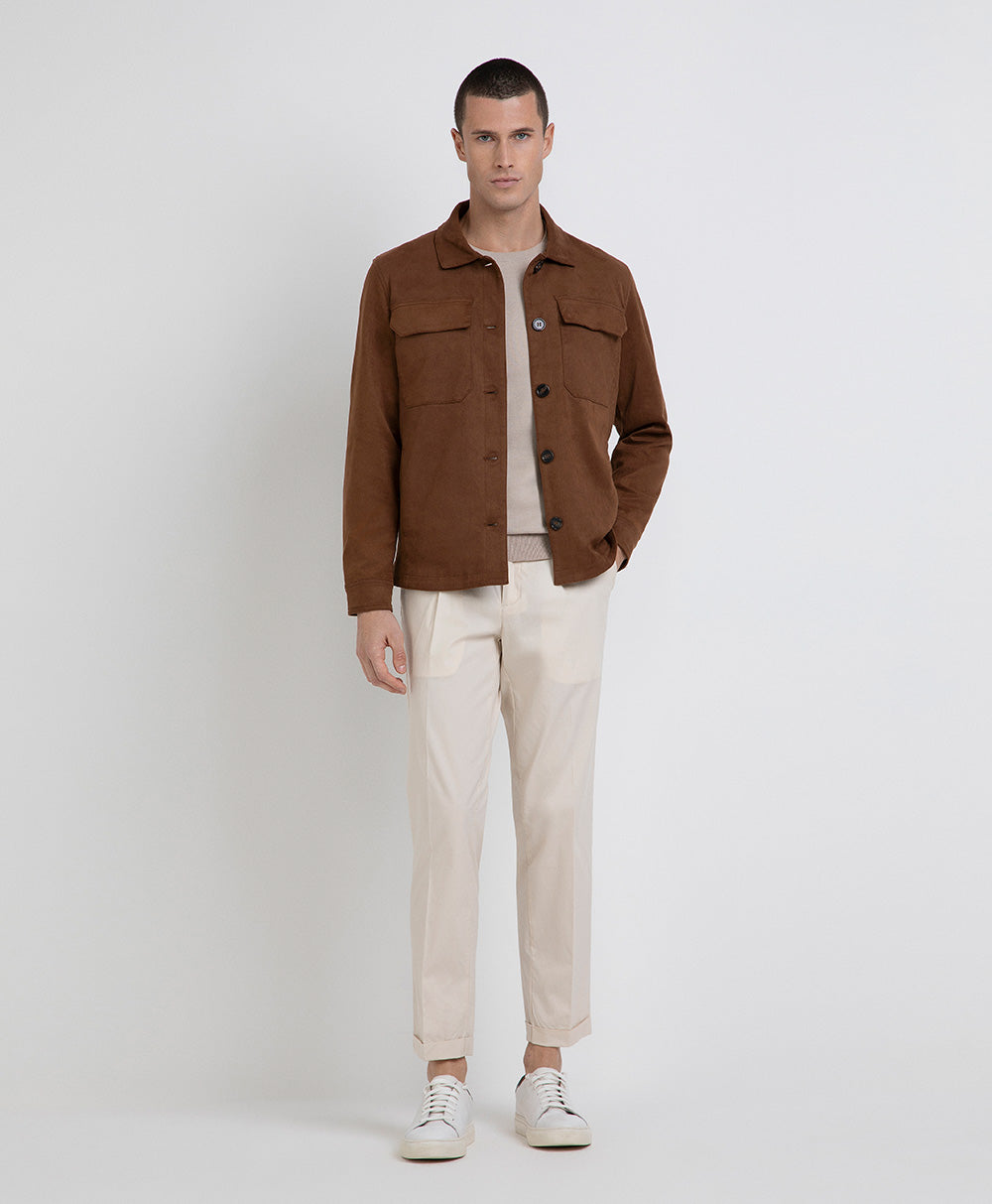 GIUBBINO OVERSHIRT EFFETTO CAMOSCIO MARKUP