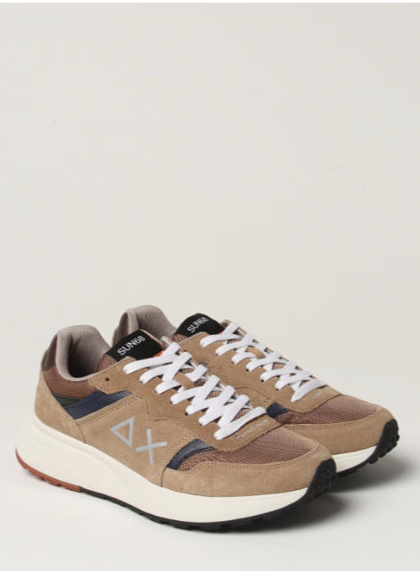 SUN 68 Sneaker in Camoscio e Mesh