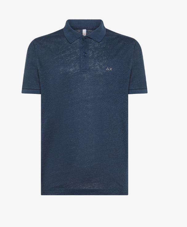 Polo in Lino SUN68 Blu Navy - Stile Senza Tempo