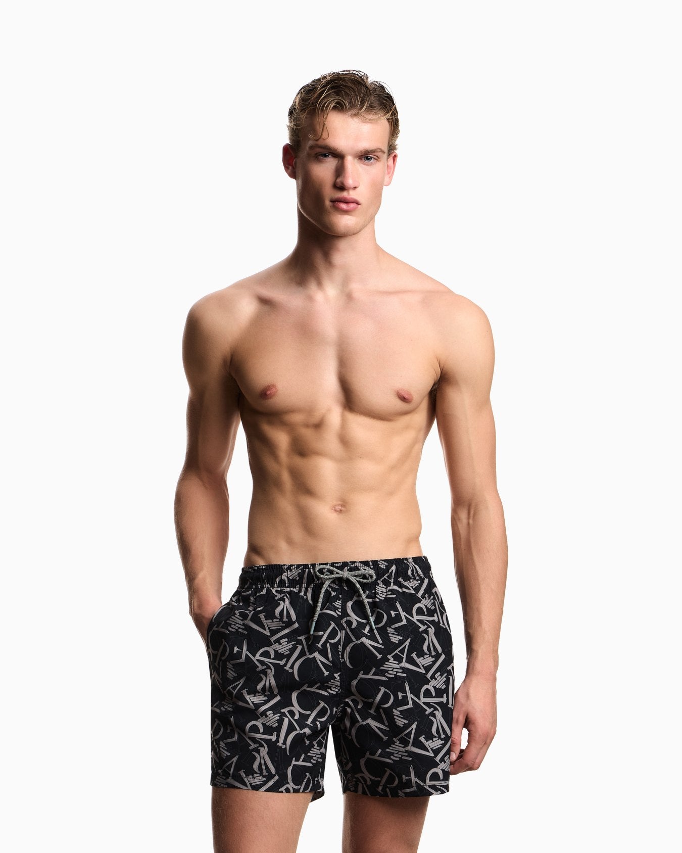 EMPORIO ARMANI - COSTUME SHORTS LOGO ALL OVER 2700