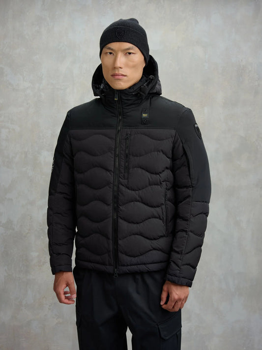 BLAUER GIUBBETTO EFFETTO STROPICCIATO FERWOOD 2332