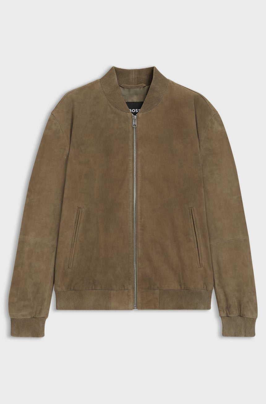 HUGO BOSS GIUBBOTTO REGULAR FIT IN PELLE SCAMOSCIATA 2519