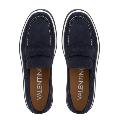 VALENTINO Mocassino Sail Suede Sabbia Blu 2929