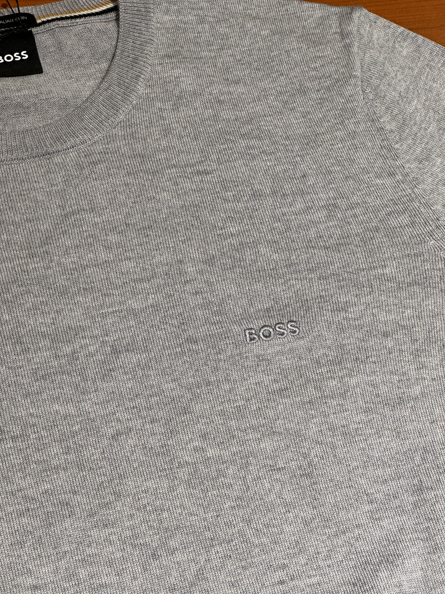 BOSS - MAGLIONE REGULAR FIT IN LANA VERGINE CON LOGO RICAMATO 2511