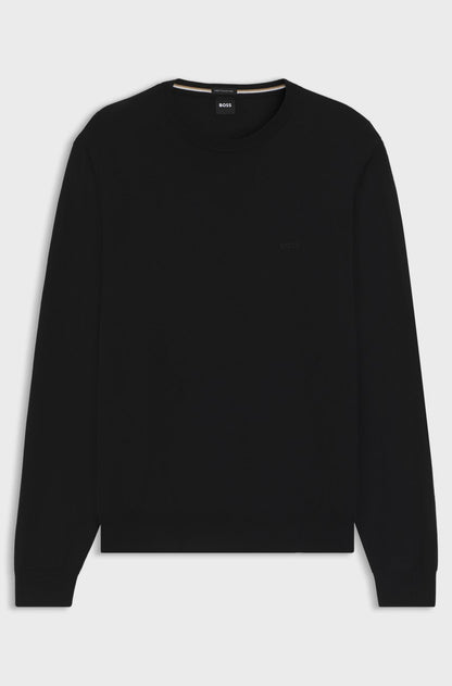 BOSS - MAGLIONE REGULAR FIT IN LANA VERGINE CON LOGO RICAMATO 2511