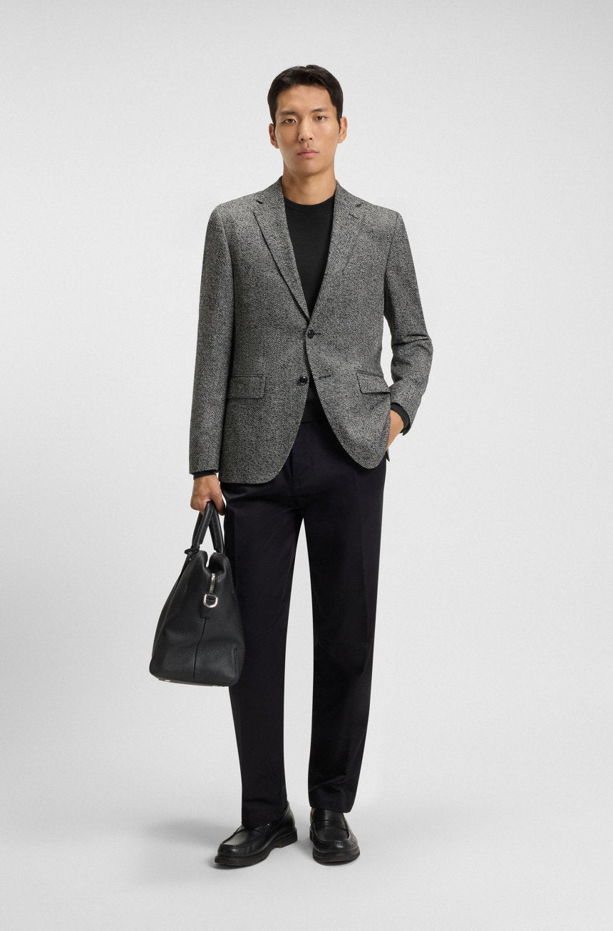 BOSS - MAGLIONE REGULAR FIT IN LANA VERGINE CON LOGO RICAMATO 2511