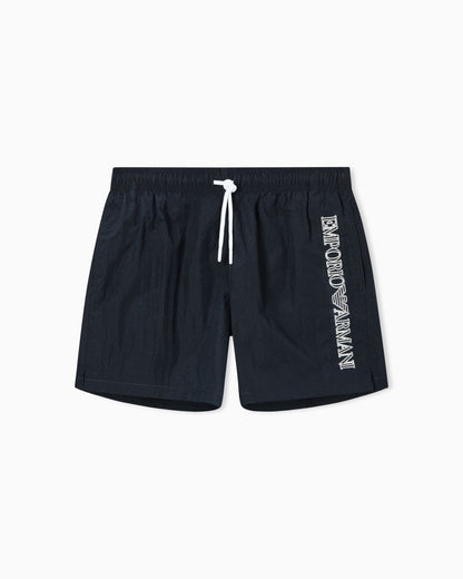 EMPORIO ARMANI - COSTUME SHORTS RICAMO LOGO IMPUNTURATO 2701