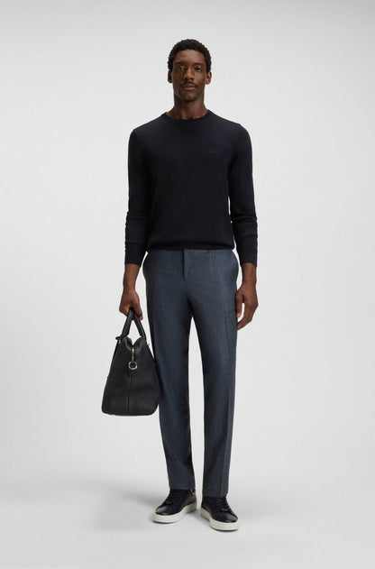 BOSS - MAGLIONE REGULAR FIT IN LANA VERGINE CON LOGO RICAMATO 2511