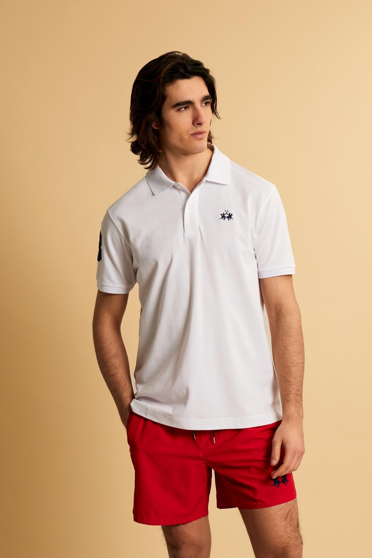 LA MARTINA POLO IN PIQUET STRETCH CON DETTAGLIO SULLA MANICA 2671