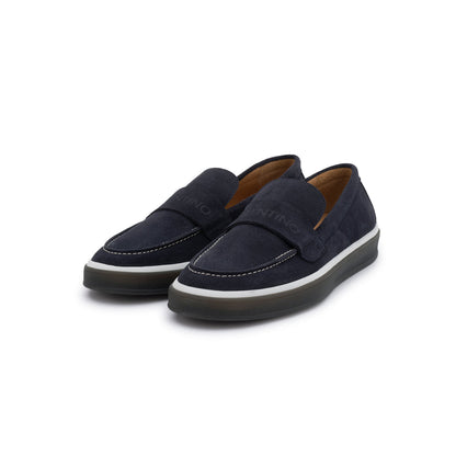 VALENTINO Mocassino Sail Suede Sabbia Blu 2929