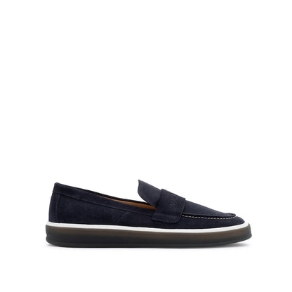 VALENTINO Mocassino Sail Suede Sabbia Blu 2929