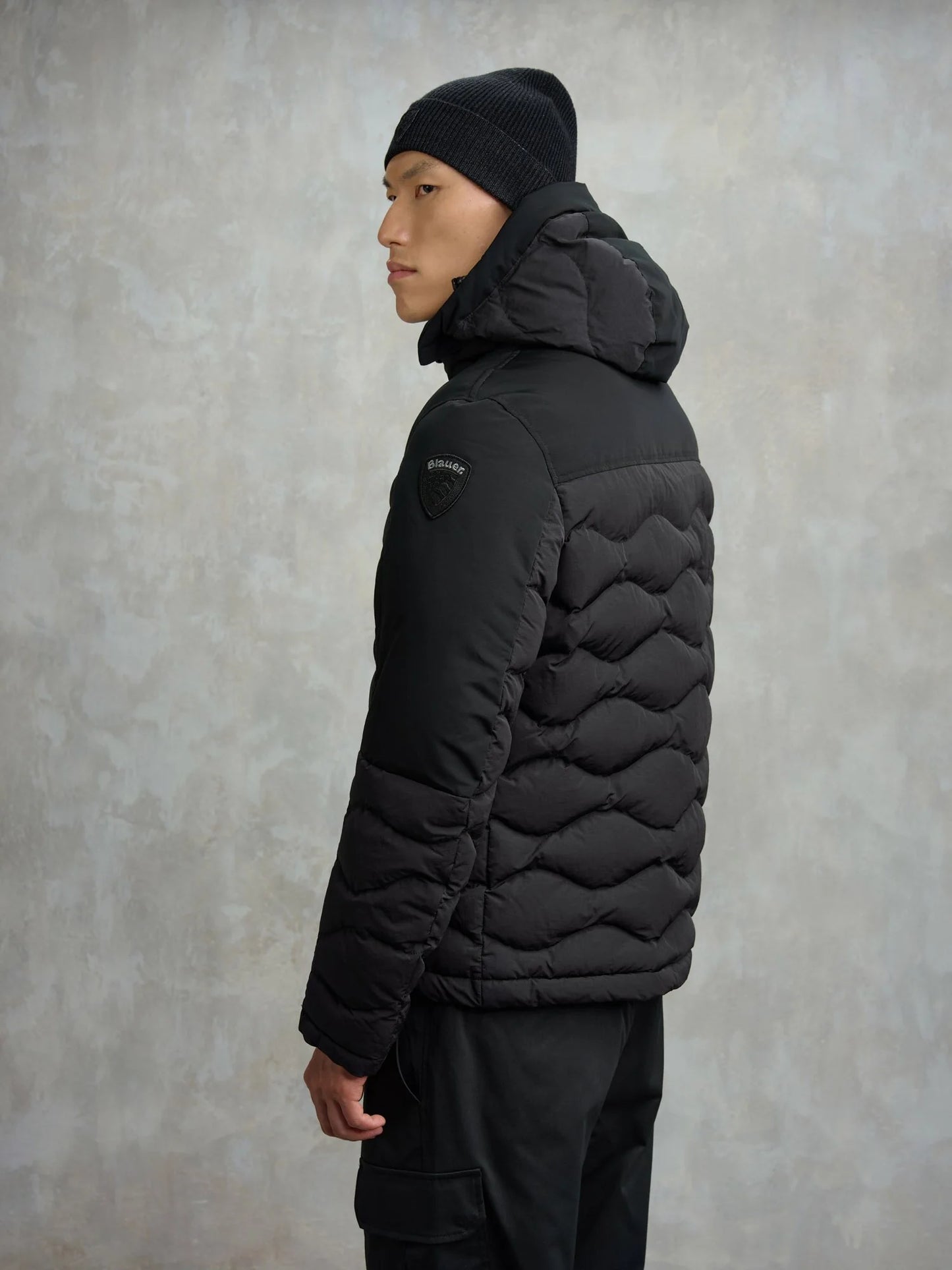 BLAUER GIUBBETTO EFFETTO STROPICCIATO FERWOOD 2332