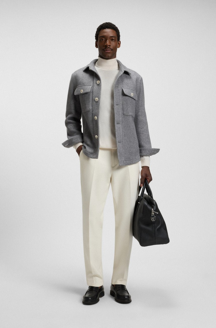 BOSS - MAGLIONE SLIM FIT A COLLO ALTO IN LANA MERINO EXTRA FINE 2496