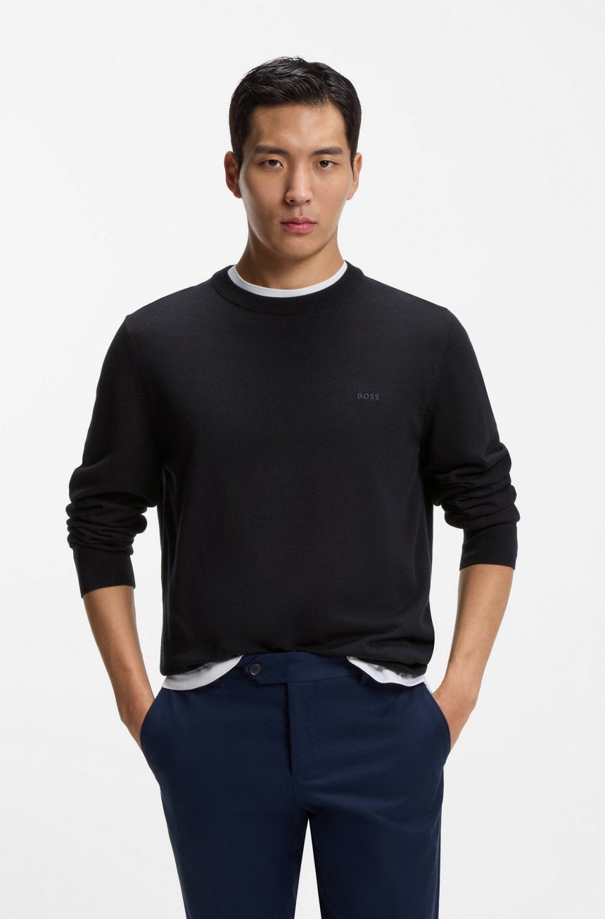 BOSS MAGLIONE IN COTONE CON LOGO RICAMATO 2800