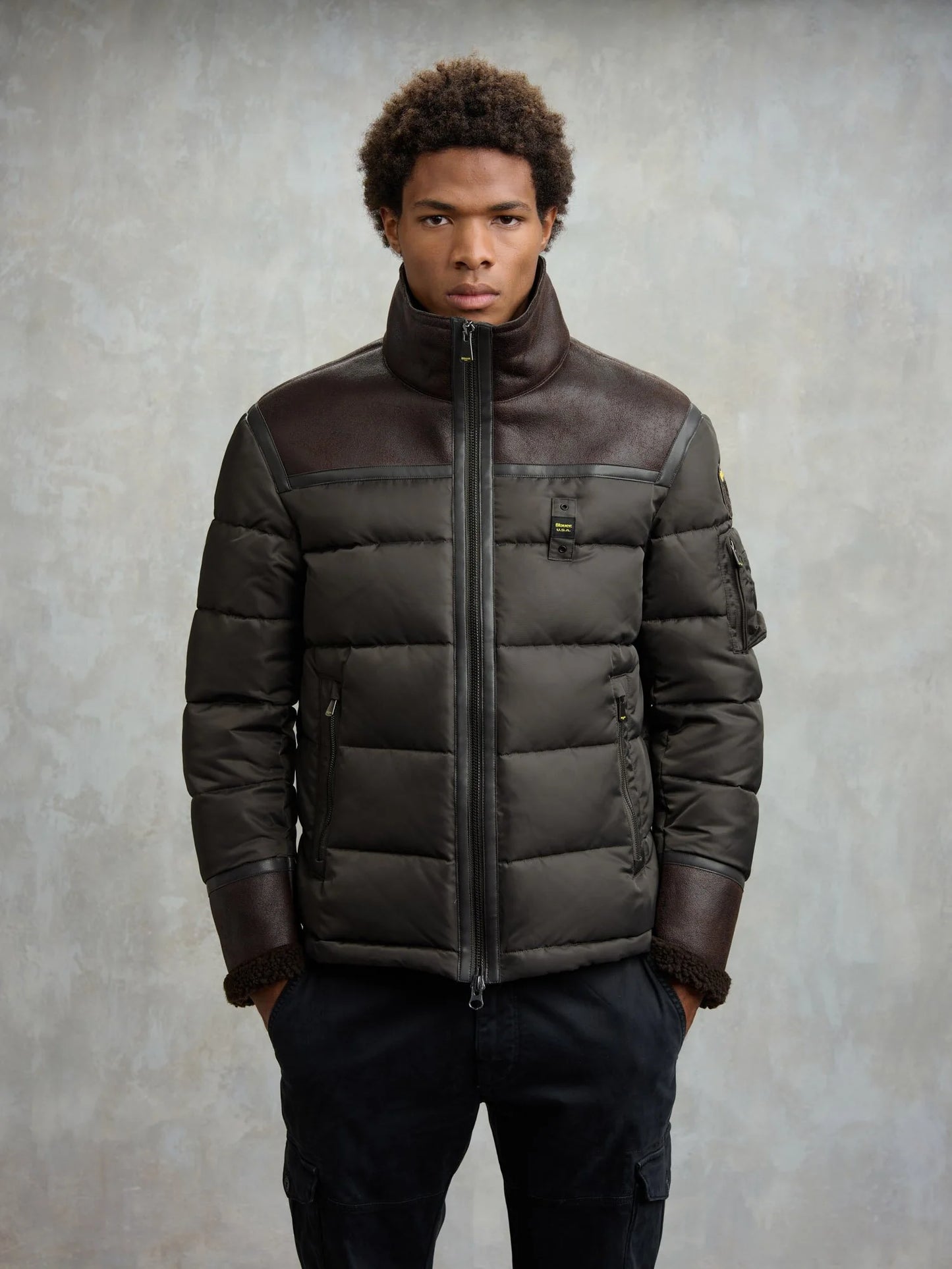 GIUBBETTO BLAUER NYLON E MONTONE ECO ORGAN 2366