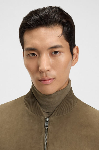 HUGO BOSS GIUBBOTTO REGULAR FIT IN PELLE SCAMOSCIATA 2519