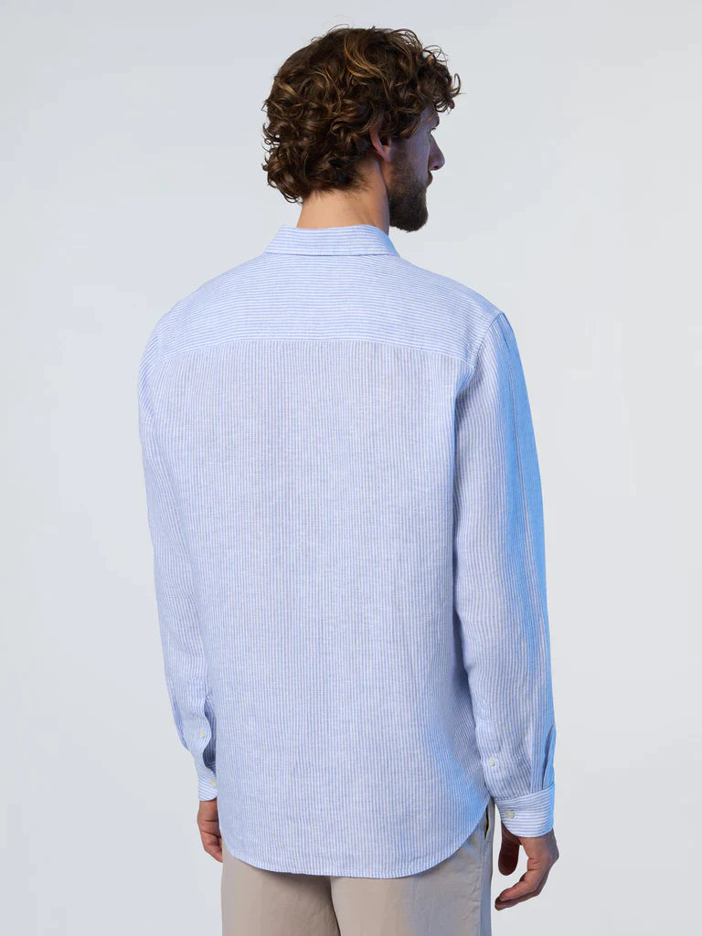 North Sails - Camicia a Righe in Lino per Uomo