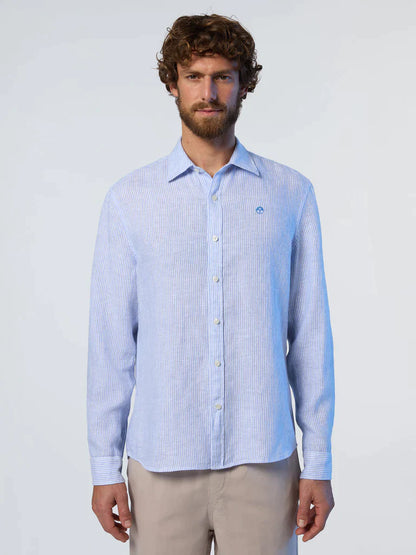 North Sails - Camicia a Righe in Lino per Uomo